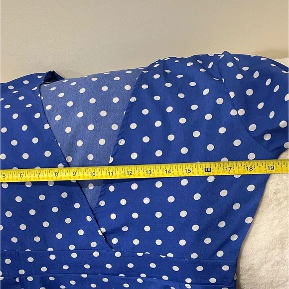 Blue Polka Dot Maxi Dress - Picture 6 of 10